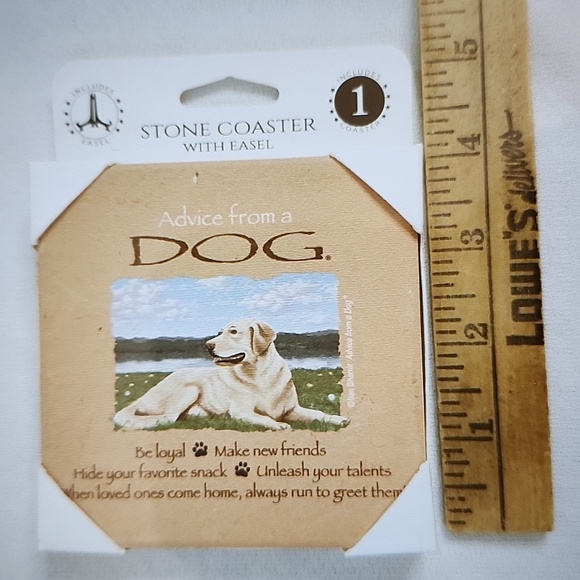 DOG -STONE COASTER with Easel and Nylon Collar - Picture 9 of 14